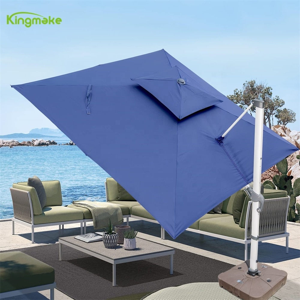 Custom Garden Restaurant Hotel swimpool side umbrella  patio Luxury Rectangular Cantilever Commercial Parasol Umbrella Outdoor