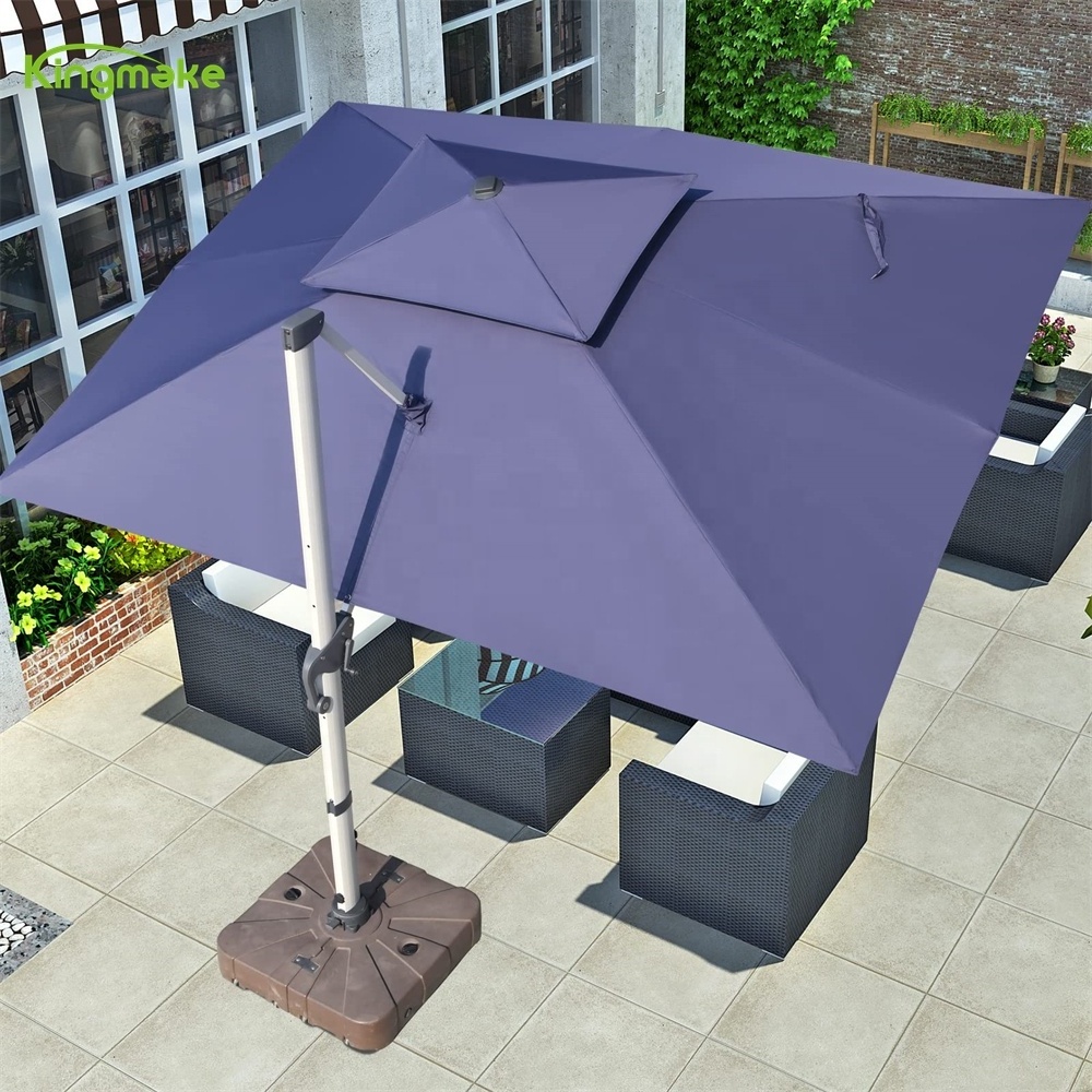 Custom Garden Restaurant Hotel swimpool side umbrella  patio Luxury Rectangular Cantilever Commercial Parasol Umbrella Outdoor