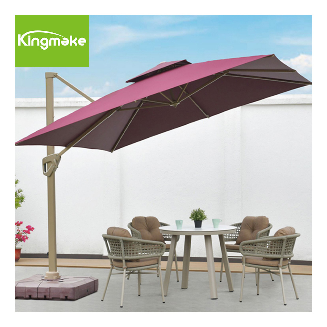 Led Big Size Umbrella Parasol Metal 3m Dia Solar Panel Patio Restaurant Umbrella Outdoor Restaurant Umbrellas