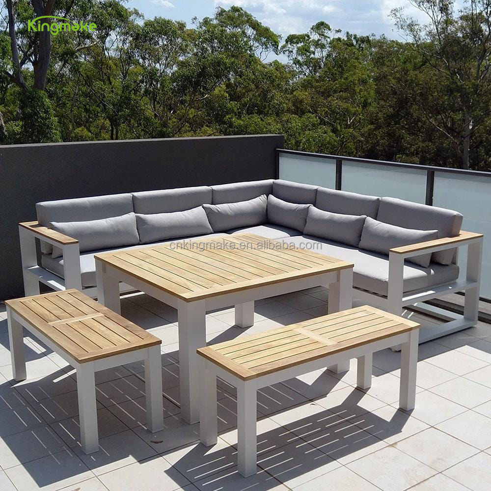 High quality Outdoor Aluminium Sofa Sets Garden Patio Set with Waterproof Cushion Outside Furniture Sectional