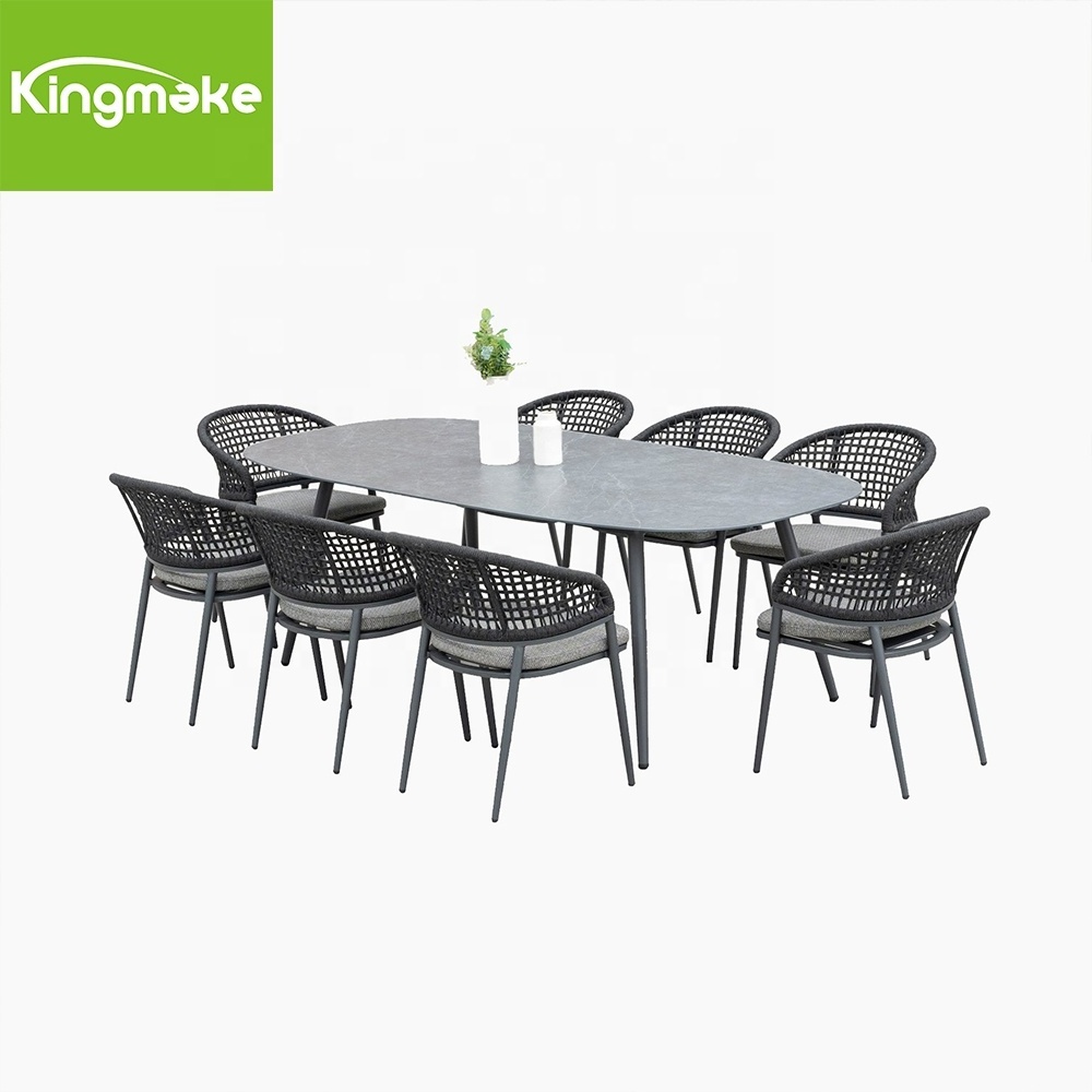 Kingmake Manufacturer Wholesale Patio Furniture Set Modern Aluminum Garden Table Set Restaurant Bistro Hotel Outdoor Table Set