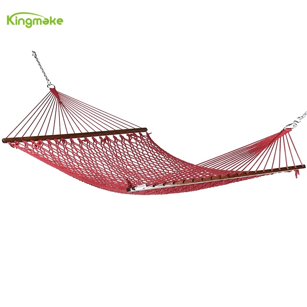 Kingmake  luxury Moon-shaped Wooden Arc Hammock Outdoor Patio & Garden Leisure Single Swing Chair