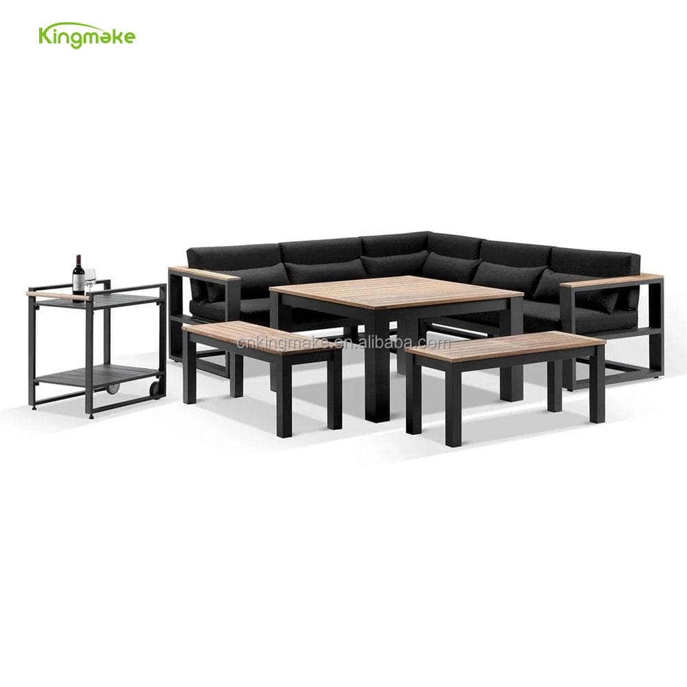 High quality Outdoor Aluminium Sofa Sets Garden Patio Set with Waterproof Cushion Outside Furniture Sectional