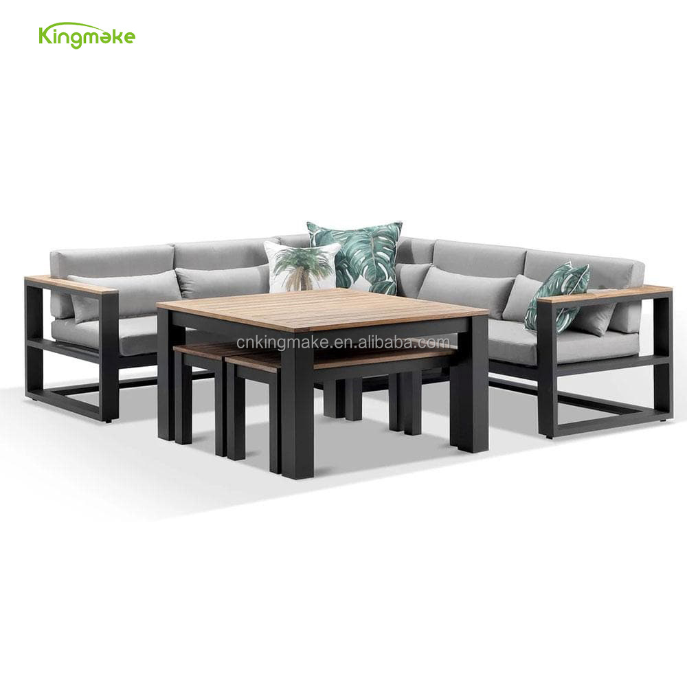 High quality Outdoor Aluminium Sofa Sets Garden Patio Set with Waterproof Cushion Outside Furniture Sectional