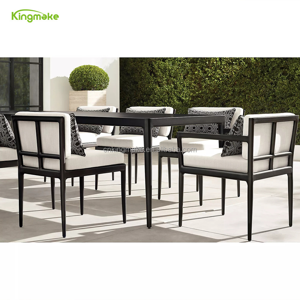 Wholesale Black Aluminum Garden Furniture Dining Tables Set Outdoor Dining Set for 4