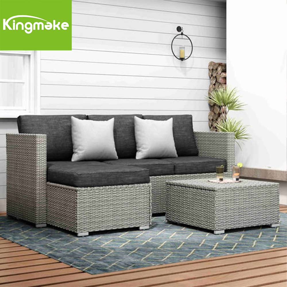 3 Piece Modern Rattan Dining Set Patio Outdoor sectional  Rattan Wicker Furniture Sets Garden Furniture Rattan Sofa