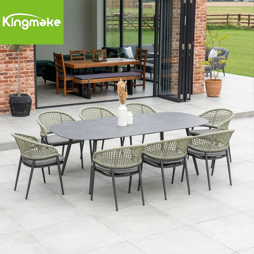 Kingmake Manufacturer Wholesale Patio Furniture Set Modern Aluminum Garden Table Set Restaurant Bistro Hotel Outdoor Table Set