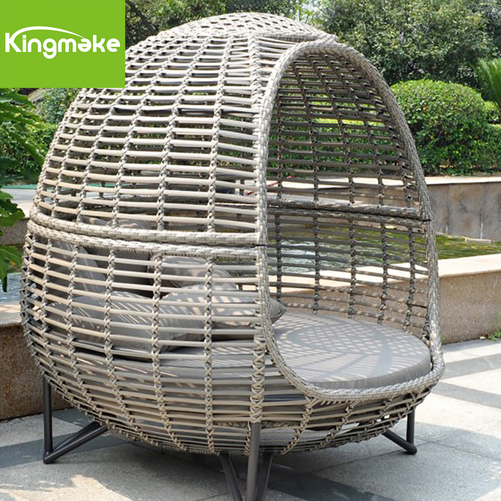 Modern Rattan Lounge Chair Aluminum Pool Sunbed Outdoor Daybed Rattan Garden Sun Lounger Wicker Day Bed For Sale