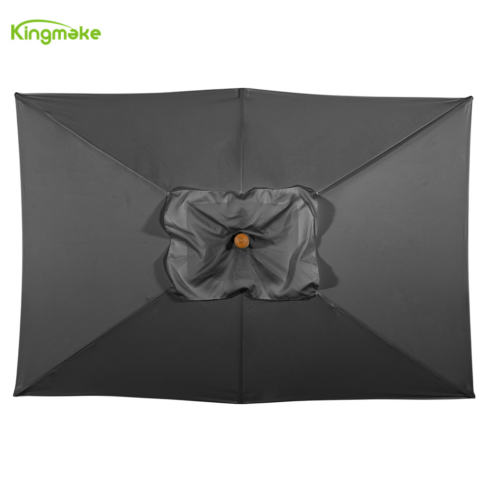 Modern Garden Aluminum Alloy Parasol Black Waterproof Sunscreen Beach Villa Patio Sun Umbrella