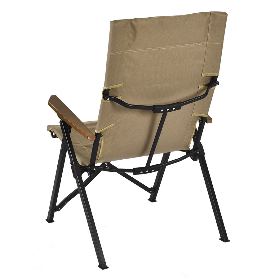 Kingmax Custom Angle Adjustable Outdoor Camping Highback Chair Foldable Beach Fishing Chairs With Armrest BQQ Picnic Party Chair