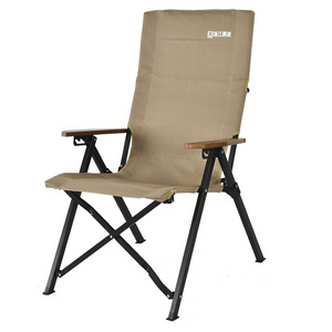 Kingmax Custom Angle Adjustable Outdoor Camping Highback Chair Foldable Beach Fishing Chairs With Armrest BQQ Picnic Party Chair