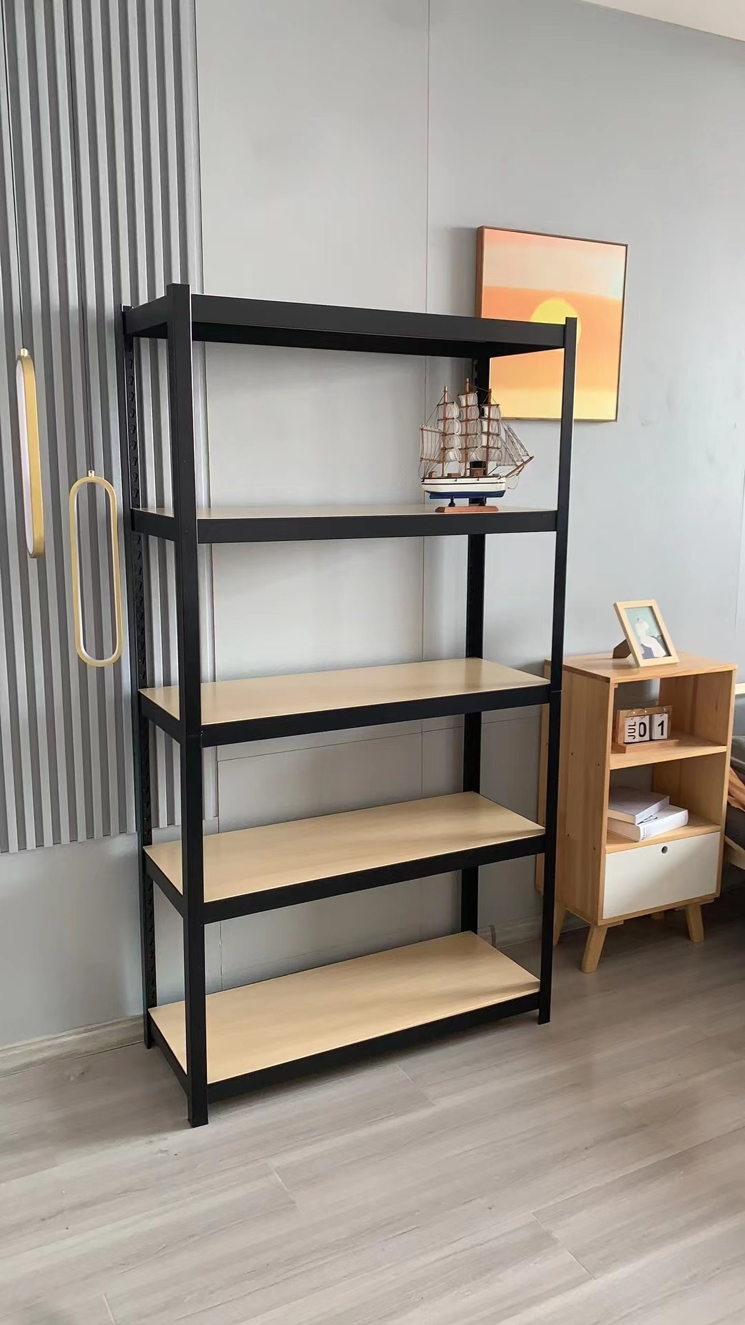 assembled storage rack  Metal Rack Shelving Boltles Garage Storage Stacking Rack Shelves Storage Shelf