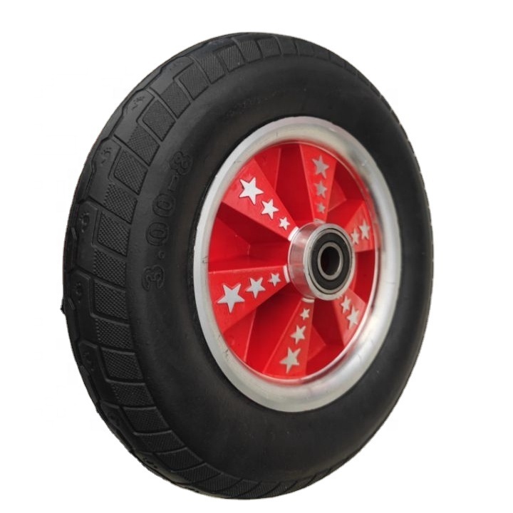 Aluminum alloy spoke rubber solid tire