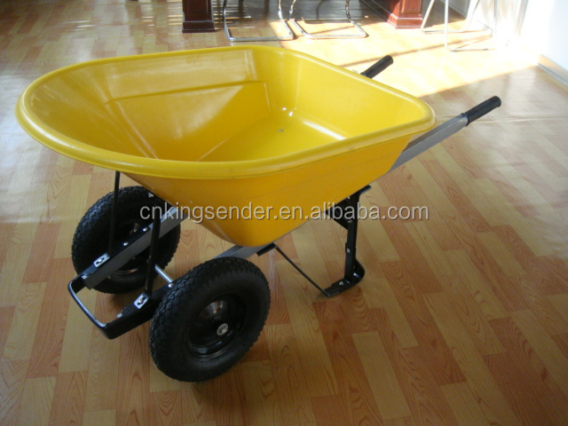 double wheel large plastic big capacity building construction wagon wheelbarrow wholesale wb8806