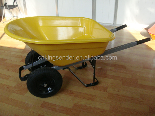 double wheel large plastic big capacity building construction wagon wheelbarrow wholesale wb8806