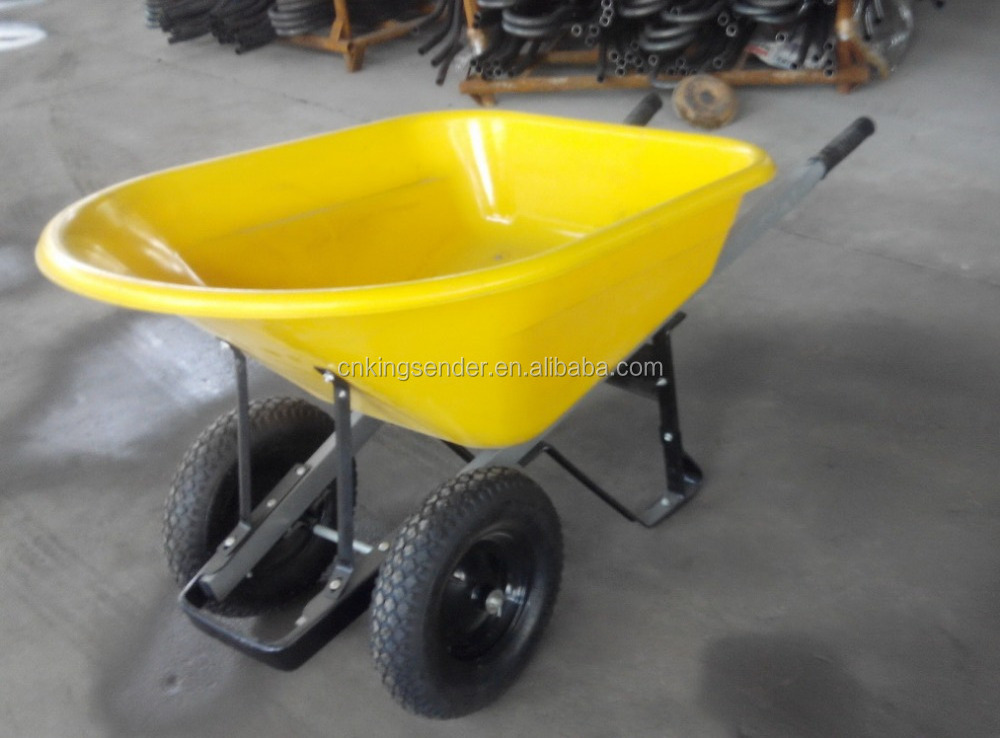 double wheel large plastic big capacity building construction wagon wheelbarrow wholesale wb8806