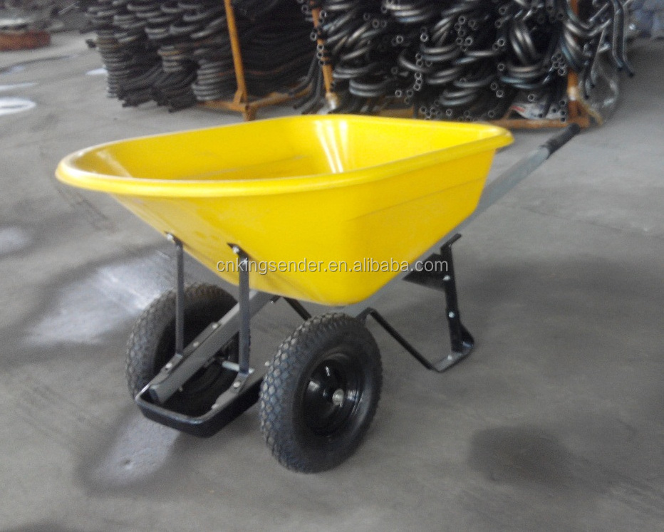 double wheel large plastic big capacity building construction wagon wheelbarrow wholesale wb8806