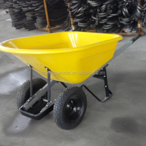 double wheel large plastic big capacity building construction wagon wheelbarrow wholesale wb8806