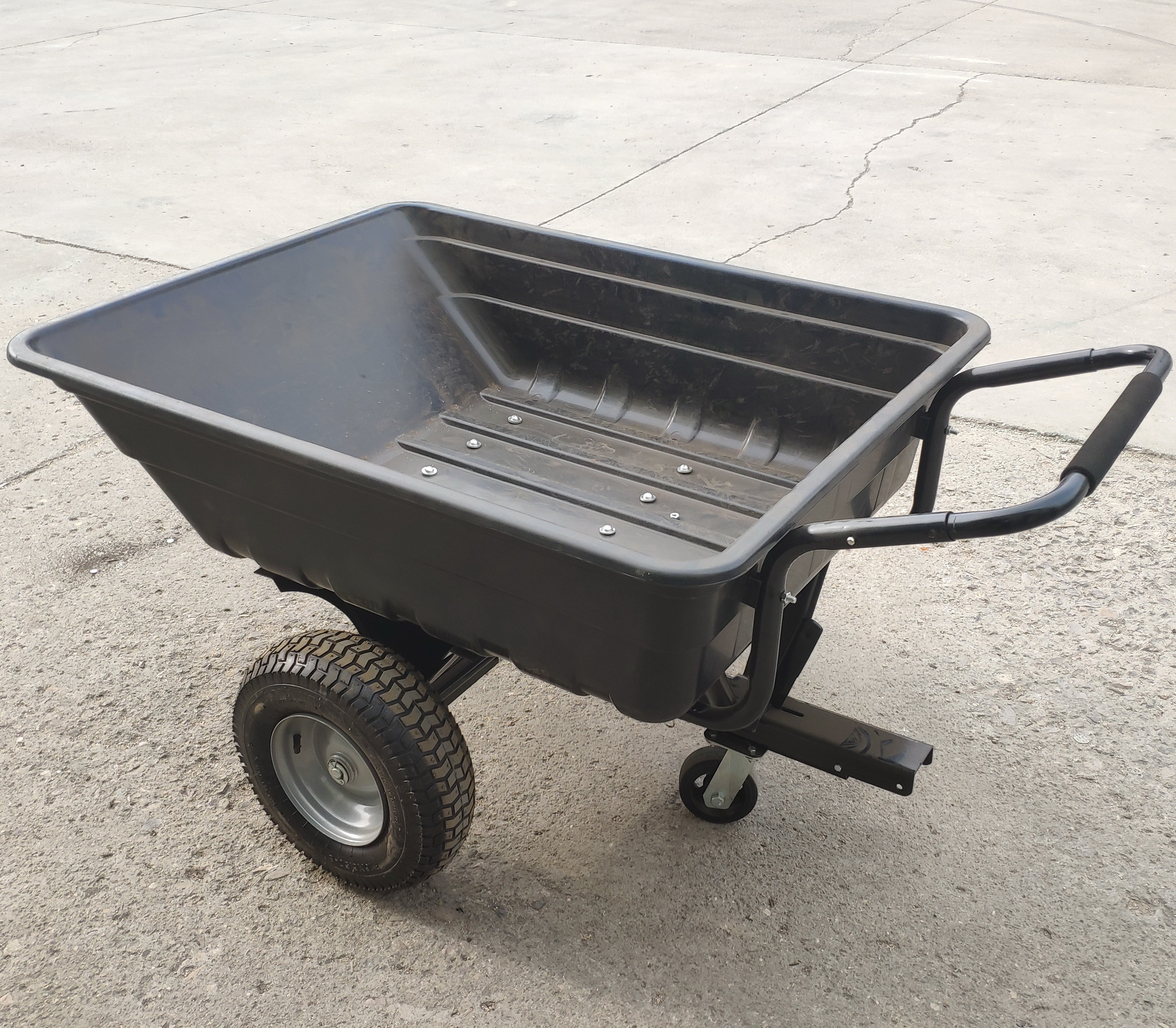 Heavy Duty Flat Cart 4 Wheel Folding Tipping Garden Wagon Mobile Tipping Garden Cart Trolley Wheelbarrow Tipper