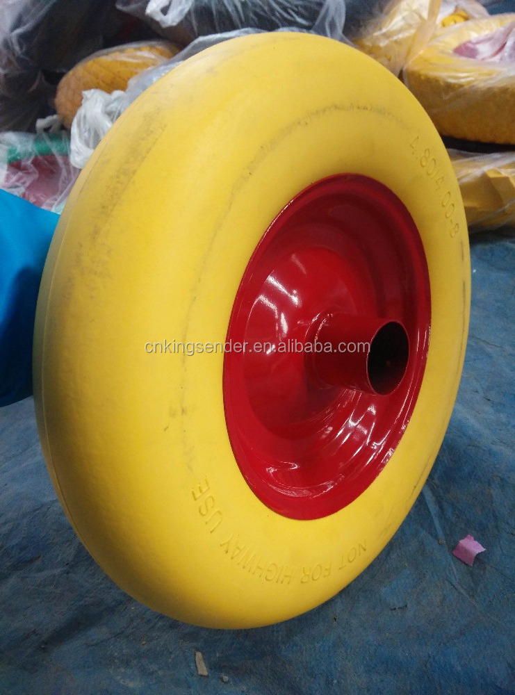 Solid PU foam wheel, PU solid wheel barrow tire 4.00-8 FOR WB6400 BARROW