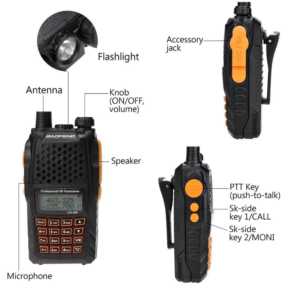 7W Baofeng UV-6R Cheap Ham Radio Transceiver Handy Talky Dual Band Baofeng Two Way Radio UV6R