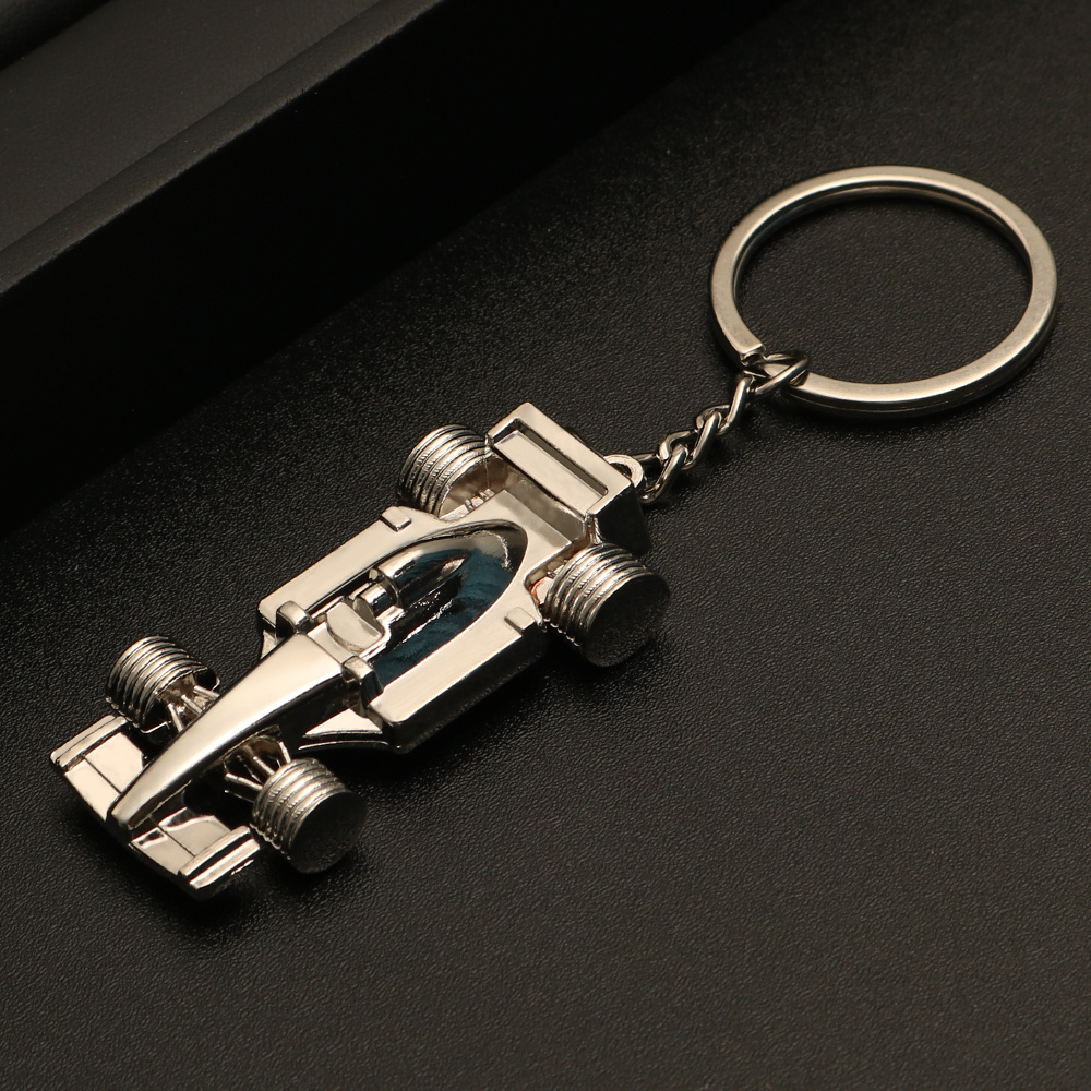 Wholesale F1 Racing Model Keychain 3D Creative Design Mini Race Model Metal Zinc Alloy Racing Car Keychain