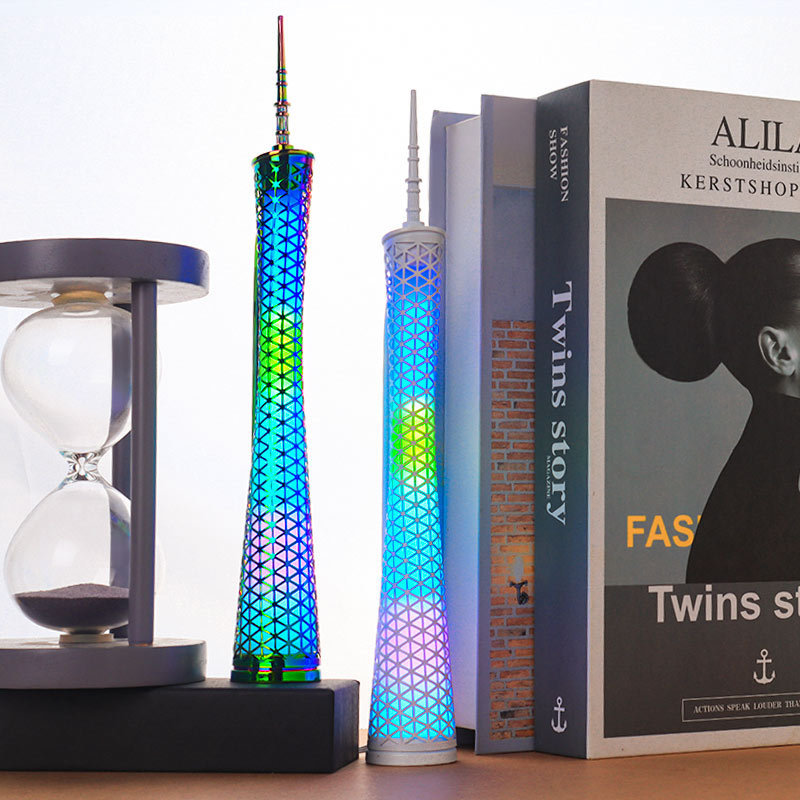 Custom Design 3D Metal Gifts Souvenir Eiffel Tower Twin Towers Laser Engraving LED Light China Canton Tower Replicate