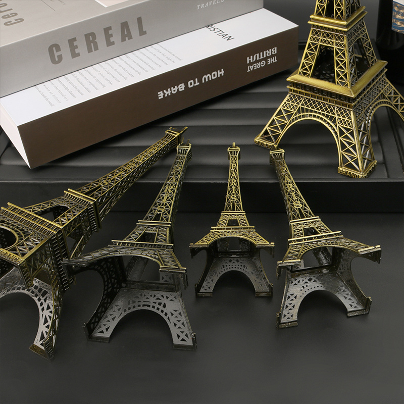 Customized 3D Brass Metal Eiffel Tower Ornament Worldwide Architectural Model France Paris Tourist Souvenirs Gifts Custom Logo