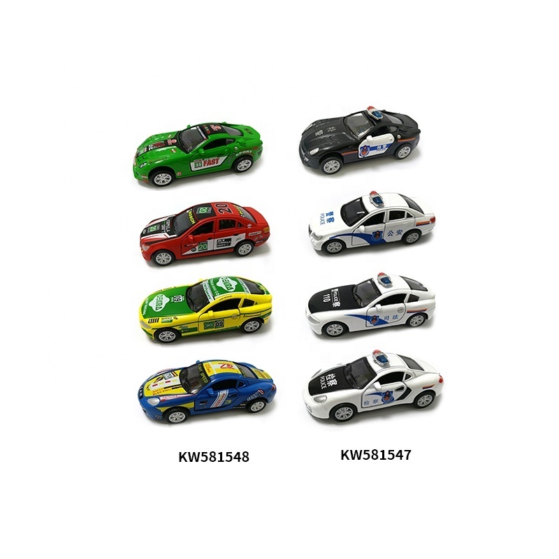 King World hot free wheel open door kids interaction 4pcs model vehicle alloy diecast mini small pull back metallic car toy