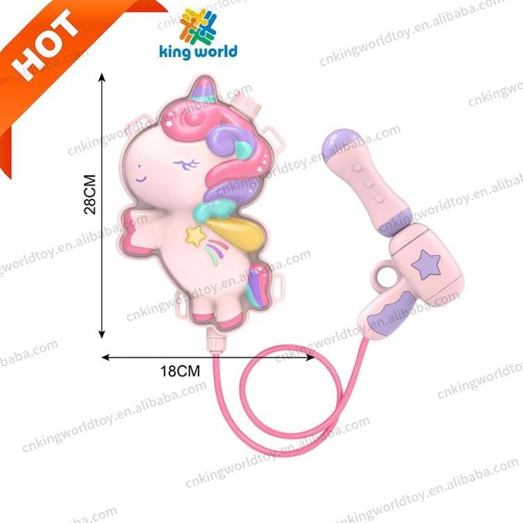 2024 Summer Toys Plastic Gun Cute Cartoon Toy Kids Backpack Unicorn Water Gun Beach Splashing Water Gun Gifts for Kids