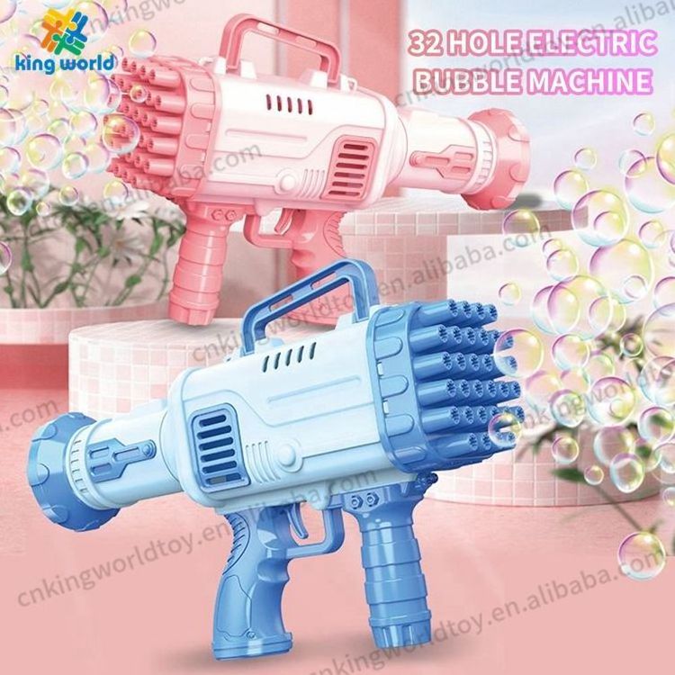 2024 New 32 Holes Electric Bubble Gun Machine Soap Bubbles Magic Outdoor Summer Toy For Children Automatic Bazooka Bubble Gun