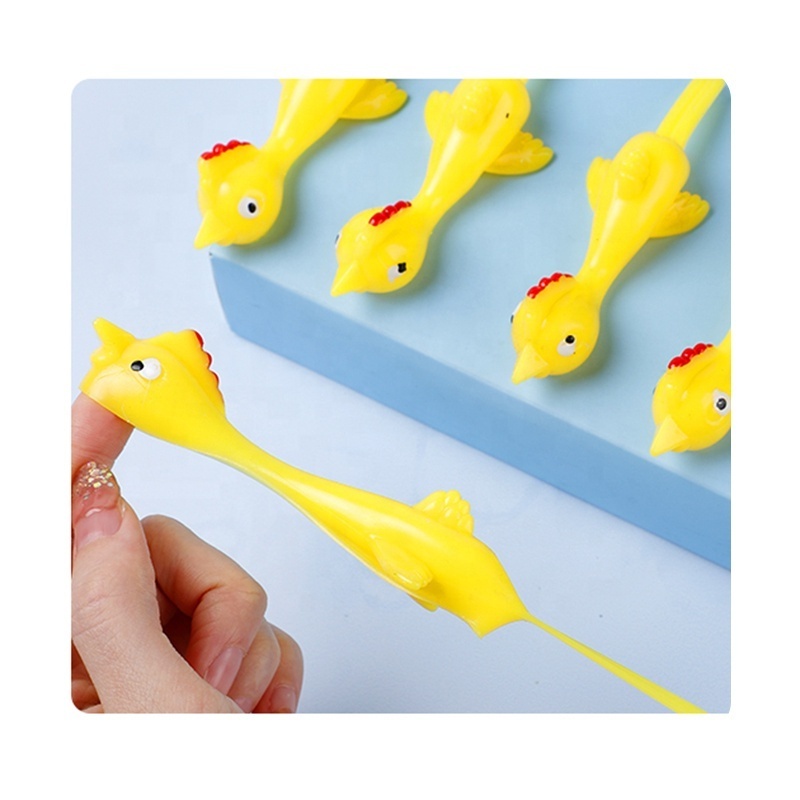 King World promotional stress reliever finger stretchy thanksgiving shooting catapult mini chicken slingshot sticky wall toys