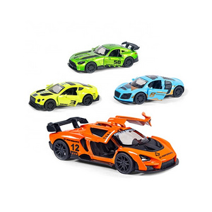 King World 1 43 racing vehicle children kids die cast metal model open door new pull back car toys