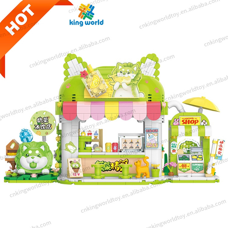 21182-21183 Cabbage Patch Dogs apartment building blocks hut diy street scene series small particles assembled toy birthday gift