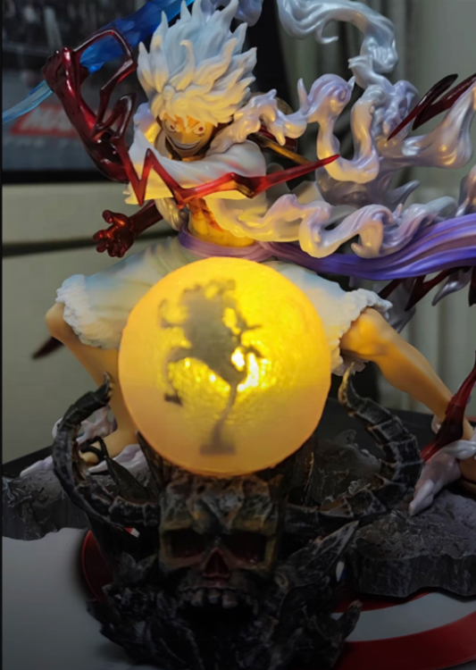 New 28cm One Pieced Nica Luffy Gear 5 High Quality Anime Figure With Light Decoration Collection Statue Model Toys