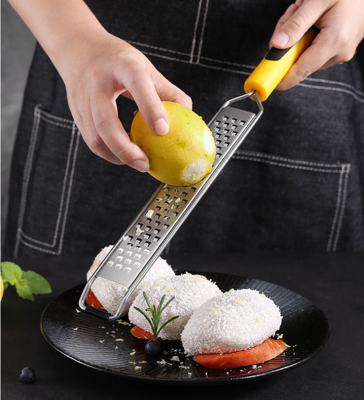 Wholesale 304 Stainless Steel Long PP Handle lemon Grater Fruit Grater Scrapper Cheese Grater Vegetable Chopper