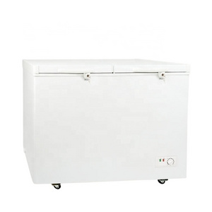 New Design Commercial Top Open double door 358L refrigerator home use deep solar chest freezers with locks