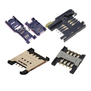 6 pin 1.27mm 2.54mm micro sd tf card connector 8 pin sim card connector push push type H2.8mm smart card connector Hinged lock