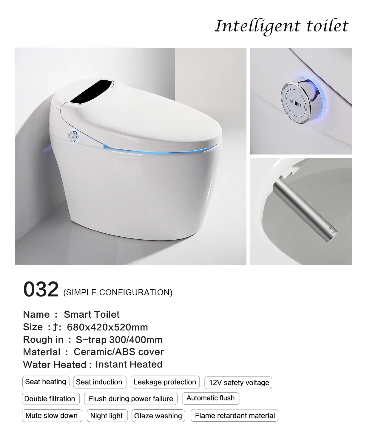 Kemei Wares Automatic Bidet One Piece Toilet Modern Bathroom Ceramic Wc Intelligent Smart Toilet With Remote Control