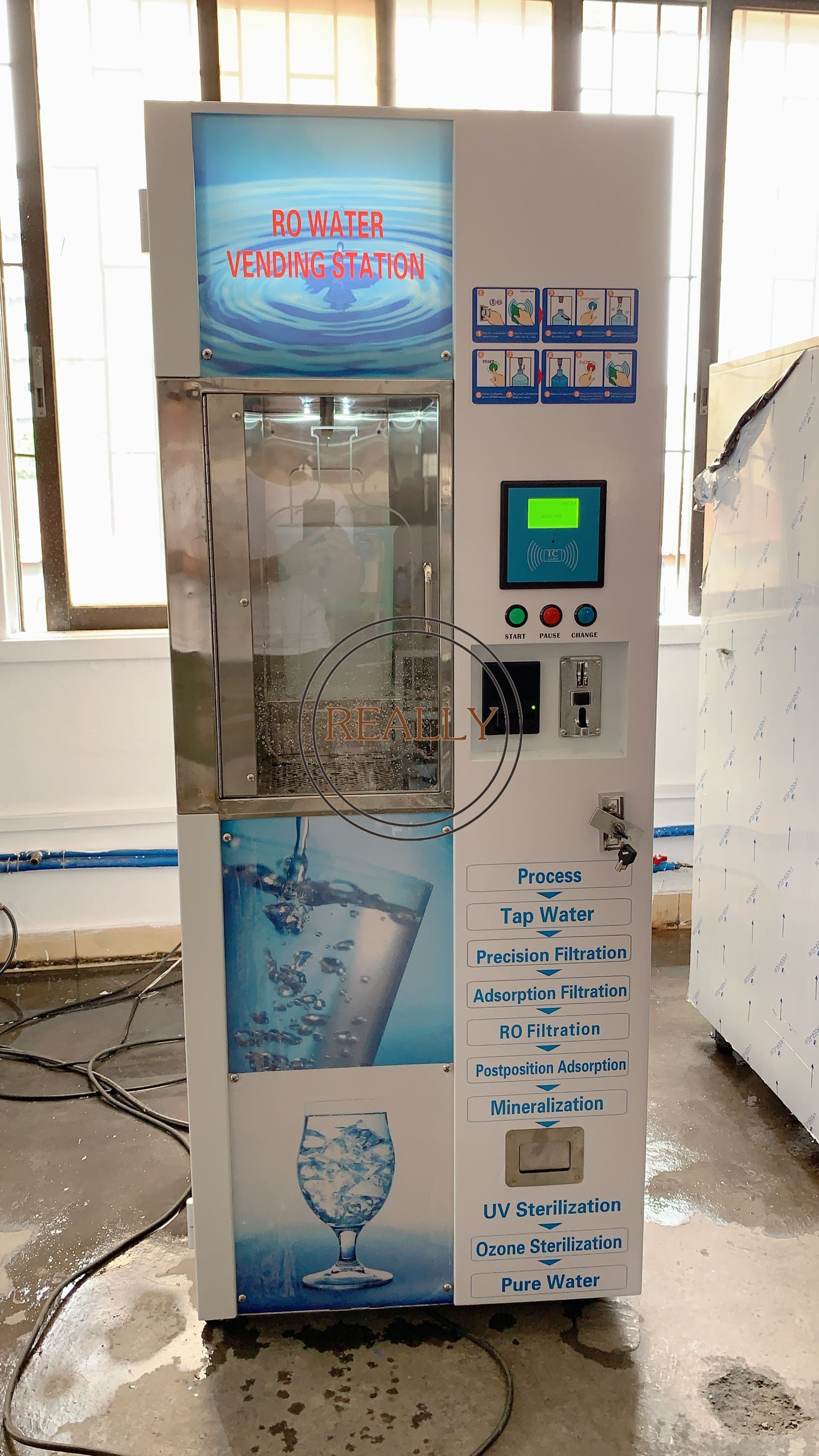 2024 Water Vending Machine with RO System Filter and Front Door Open Design Easy to Install ice water vending machine