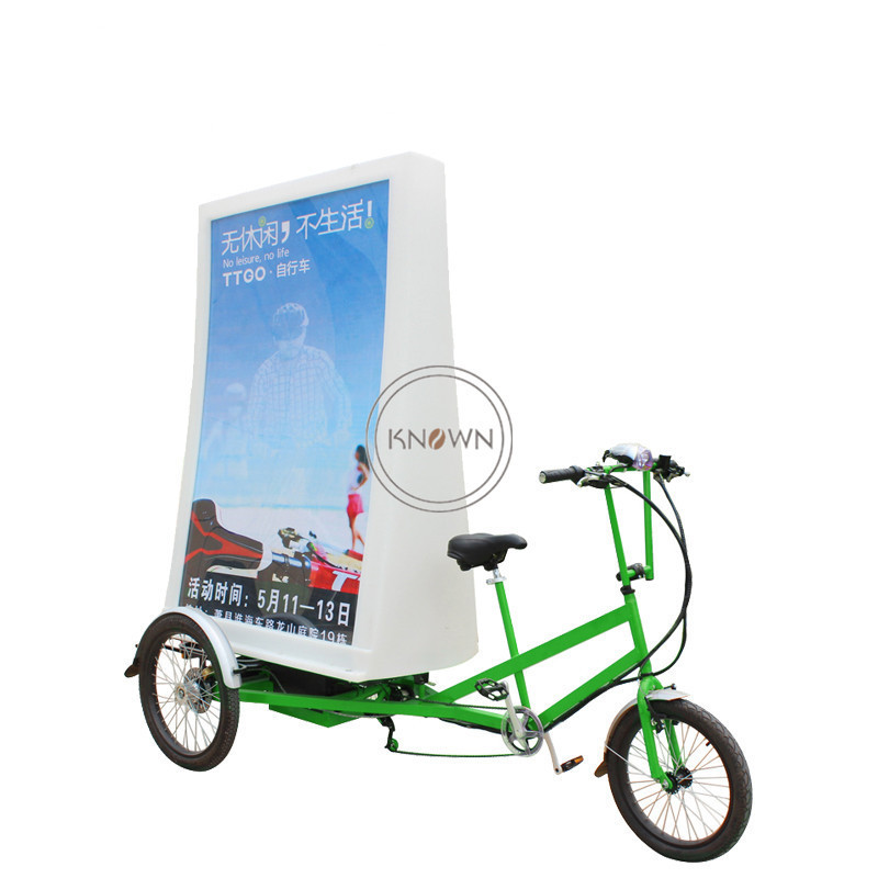 2024 Customize Advertising Design Boards Cheap Electric Bicycle Frame Advertising Display Bike Adult Tricycle