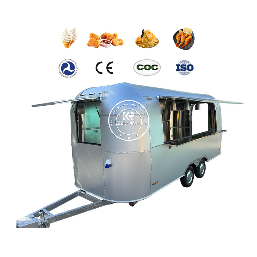 2024 New custom mobile food truck with full kitchen commercial mobile bar food trailer fast food caravan