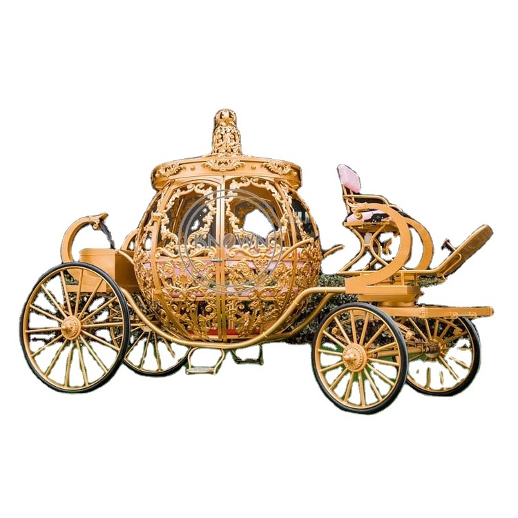 2024 Princess Pumpkin Horse Carriage Attraction Sightseeing Horse Cart Royal Wedding Carriage for Sale