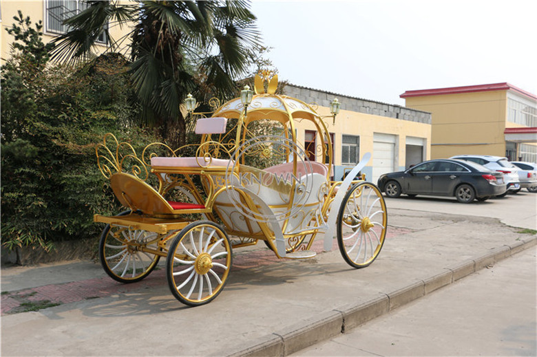 2024 Electric Princess Sightseeing Horse Carriage Royal Leisure Pumpkin Horse Cart Luxury Wedding Carriage Accept Customized