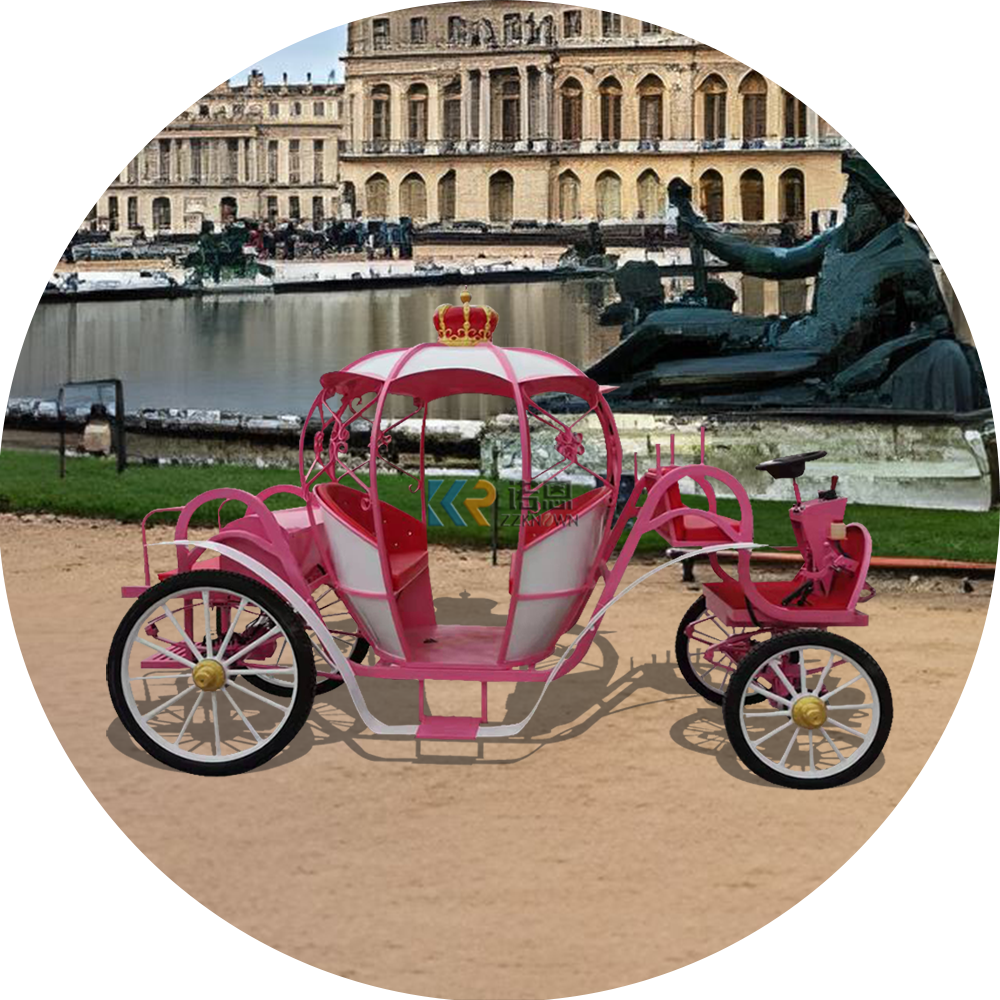 Customize High Quality Pumpkin Antique Horse Drawn Power Wheels Cinderella Rental Wedding Crystal Horse Buggy Carriage