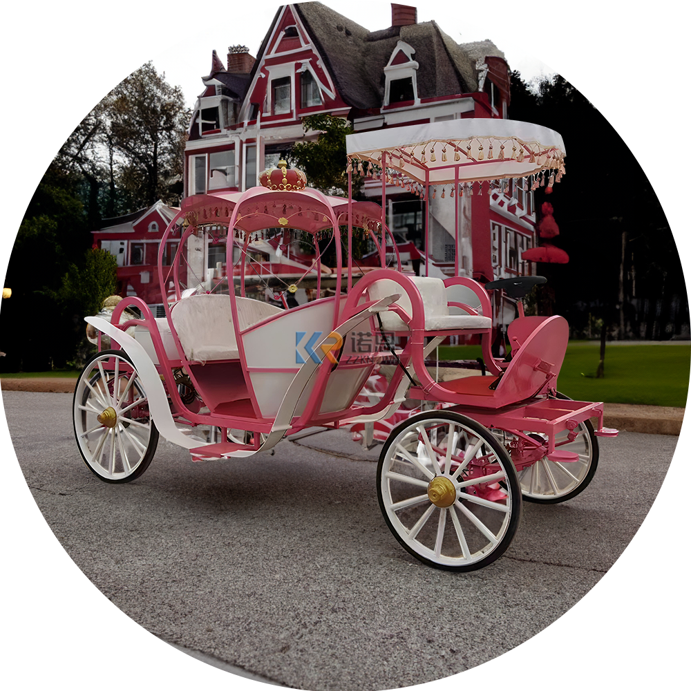 Customize High Quality Pumpkin Antique Horse Drawn Power Wheels Cinderella Rental Wedding Crystal Horse Buggy Carriage