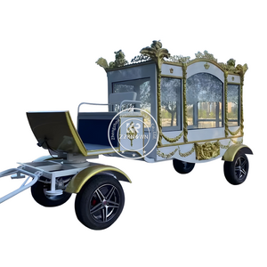 Horse Trailer Hearse Luxury Horse Funeral Carriage Glass Coffin Manufacturer High Quality Coffin Horse Carriage For Sale