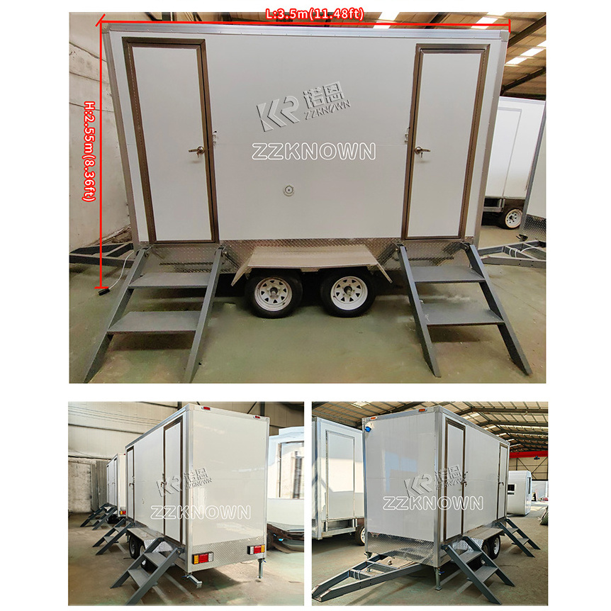 Commercial Mobile Toilets Trailer Outdoor Portable Restroom Cleaning Truck Mobile Toilet WC Low Price Luxury Toilets for Sale