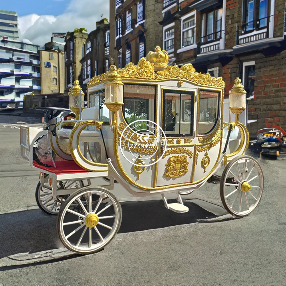 OEM Wedding Favor Royal Golden Horse Carriage For Sale horse Wagon For Christmas