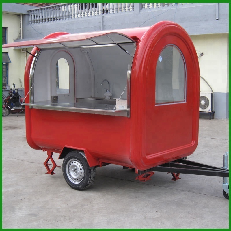 Hot Sale Customized Mobile Food Cart Trailer Food Mobile Salon Store Truck For Sale With Drawbar CE DOT 220*160*210 cm